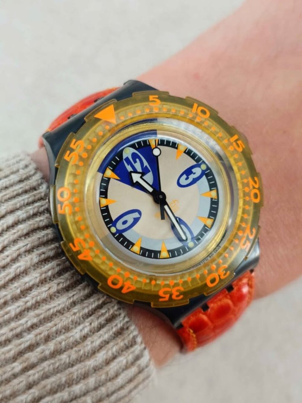 Swatch Men’s Watch Scuba Starflash SDM103 Vintage Diver 200M 38mm New Battery